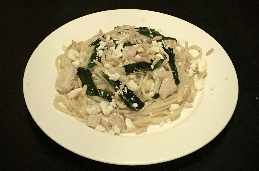 Lemon Feta Basil Linguini with Chicken